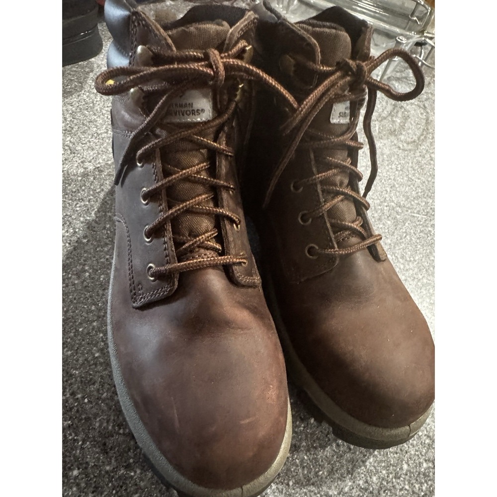 Brahma Survivors Men's Steel Toe Leather Work Boots Brown Size 9 Worn 1x EUC